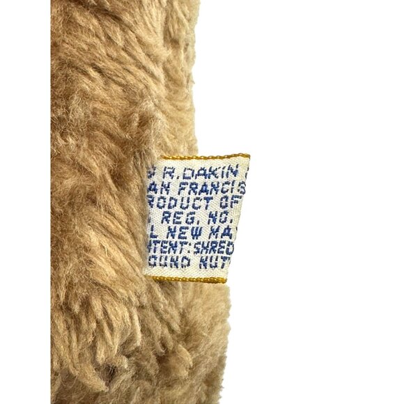 Dakin Brown Dog Plush Nutshells Stuffed Animal Toy Orange Hat and‎ Bow FLAW - Picture 6 of 7